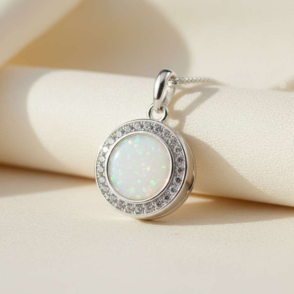 Eternal Sparkle Cubic Zirconia Locket Halo Round Pendant