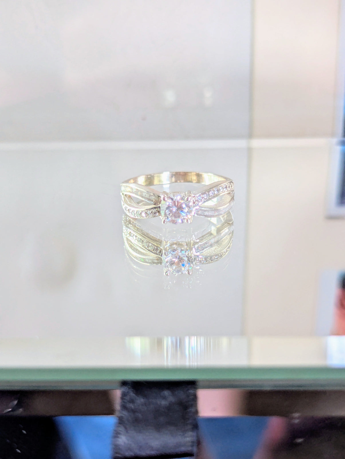 Infinity Solitaire Sparkle Cubic Zirconia Keepsake Ring