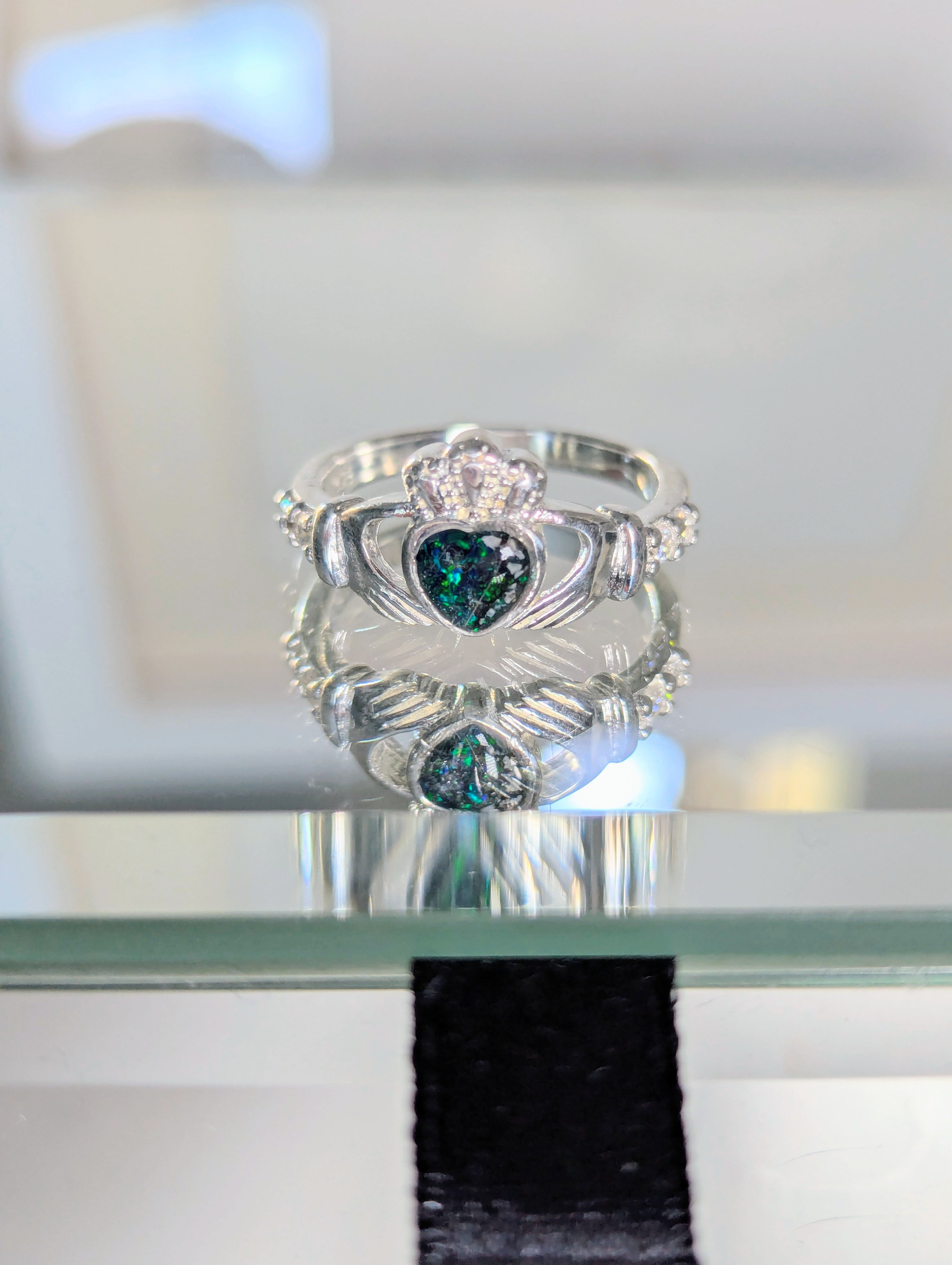 Cubic Zirconia Sparkle Claddagh Ring