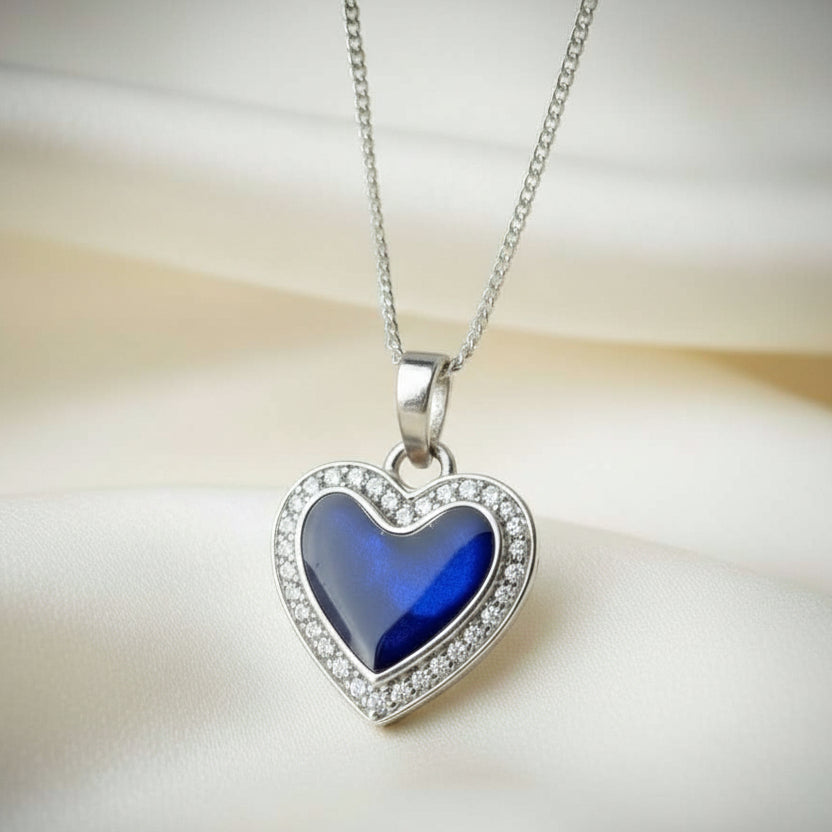 Heart Halo Full Cubic Zirconia Keepsake Pendant