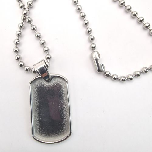 Stainless Steel Keepsake Rounded Dog Tag Pendant