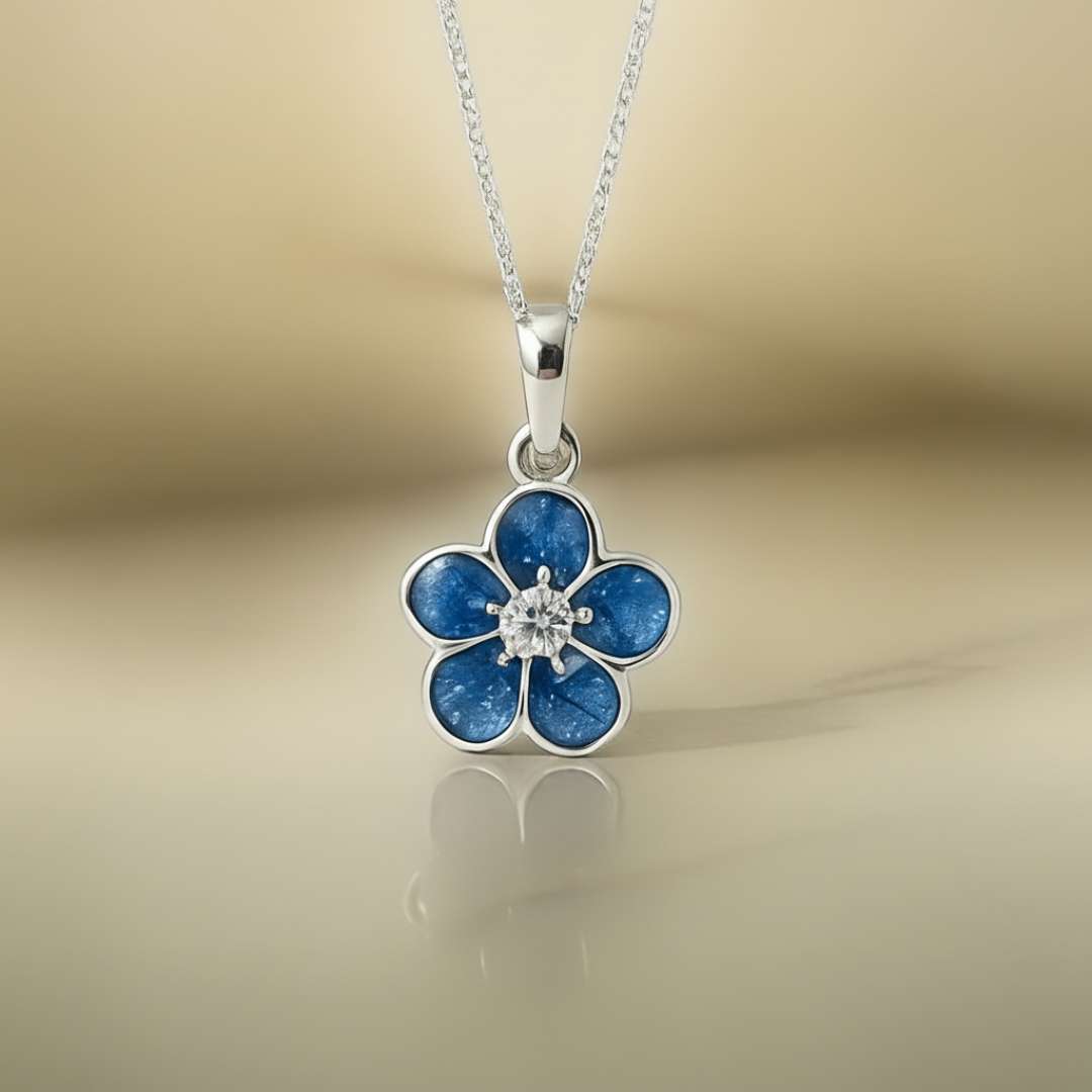 Flower Sparkle Cubic Zirconia Keepsake Pendant