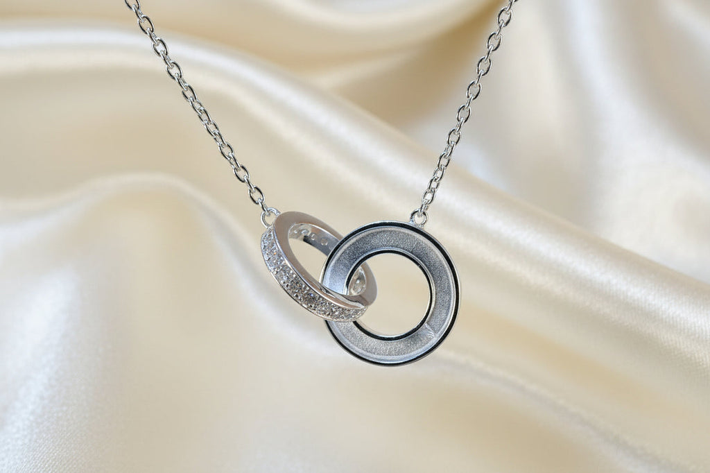 Eternal Loop Cubic Zirconia Linked Halo Pendant