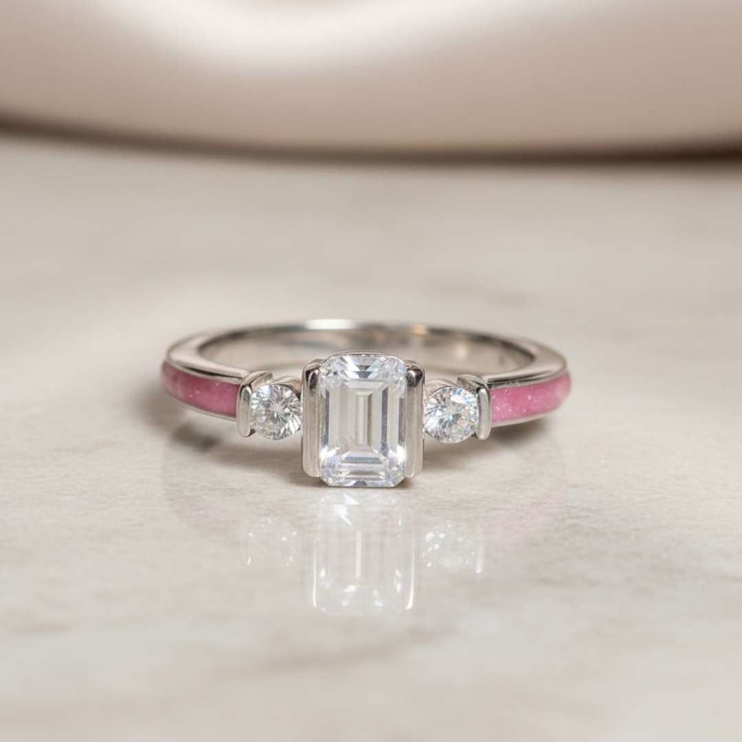 Keepsake Emerald Cubic Zirconia Accent Memorial Ring