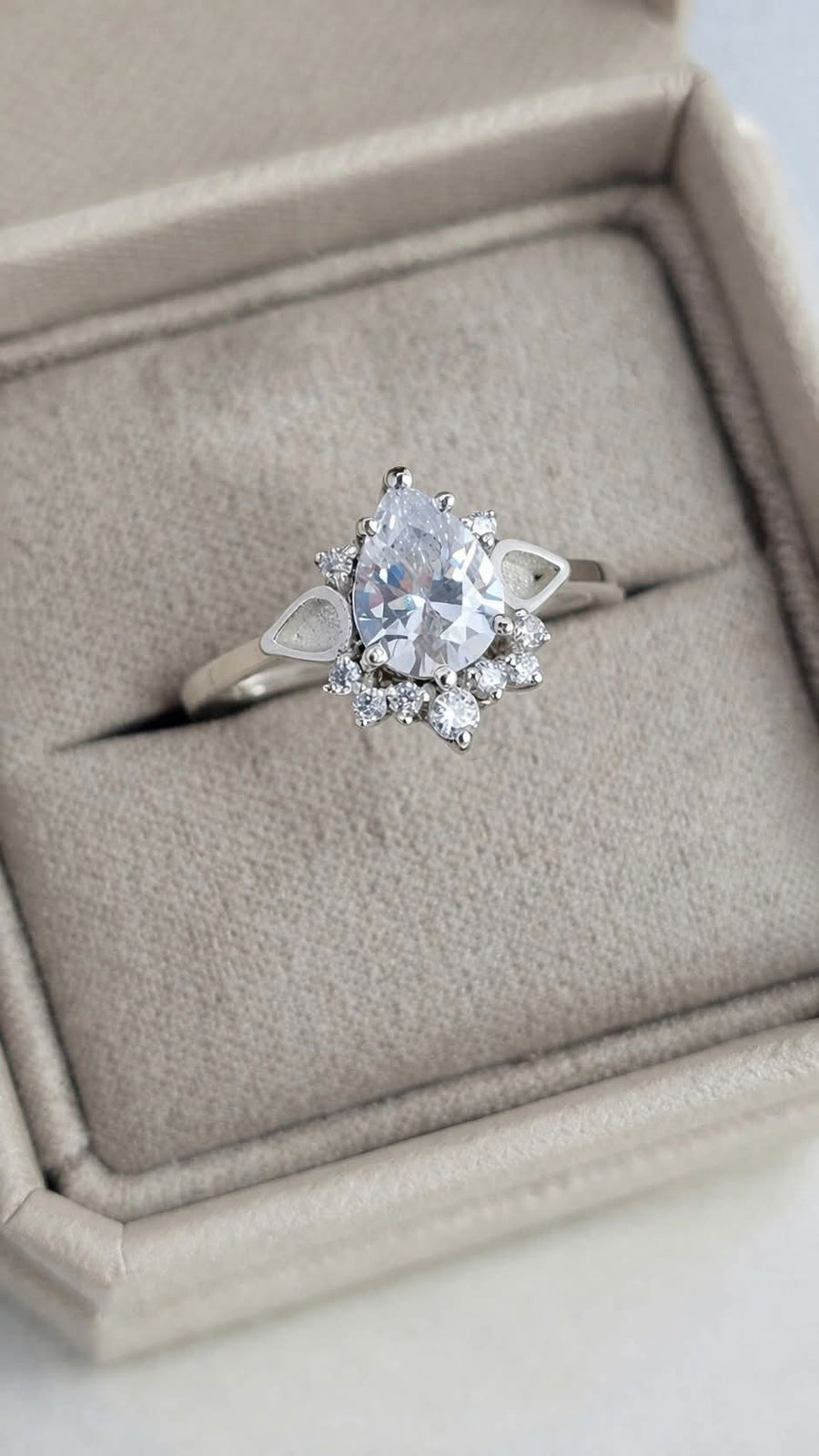 Keepsake Droplet Romantic Pear Solitaire Ring