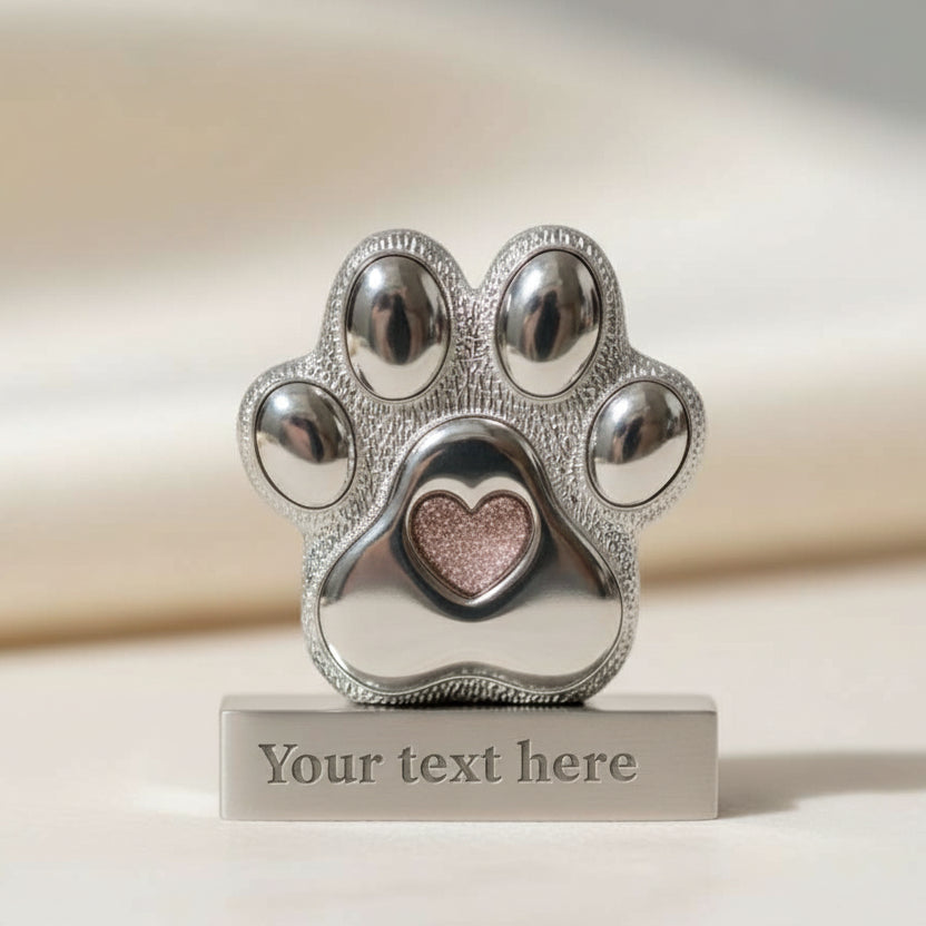 Stainless Steel Pawprint Ornament with or without engravable base