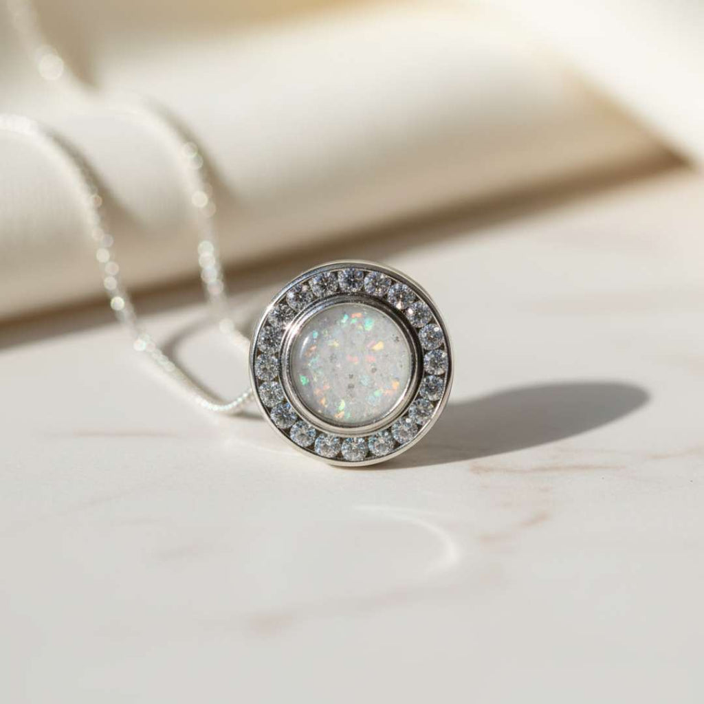 Eternal Sparkle Cubic Zirconia Halo Round Floating Pendant