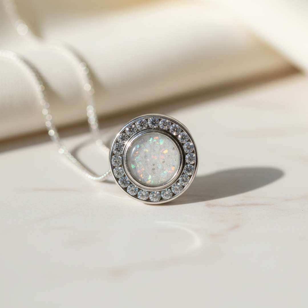 Eternal Sparkle Cubic Zirconia Halo Round Floating Pendant