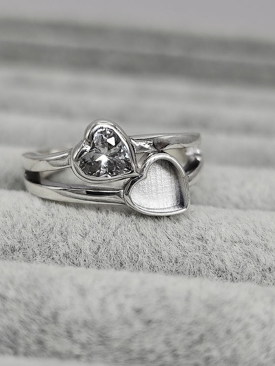 Keepsake Two Hearts Connected Diamond Memorial Ring