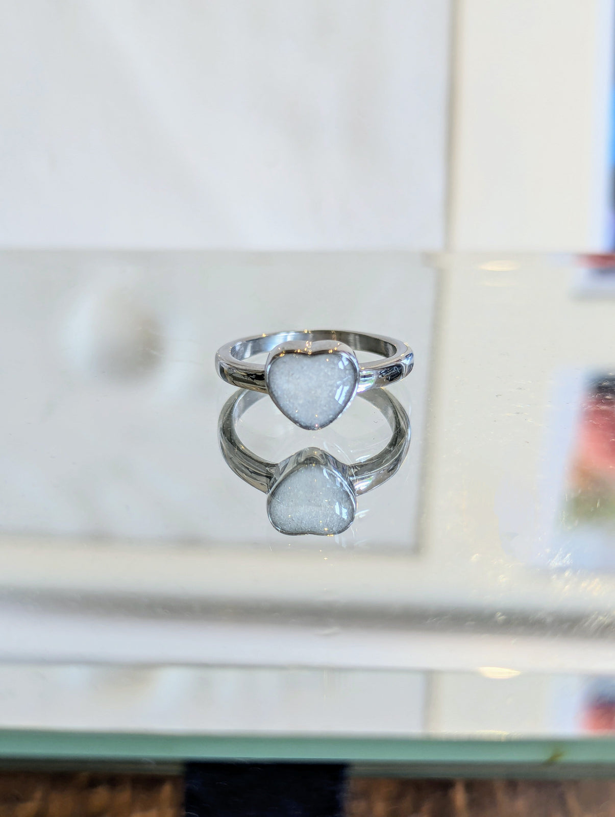Stainless Steel Pure Dainty Heart Keepsake Ring