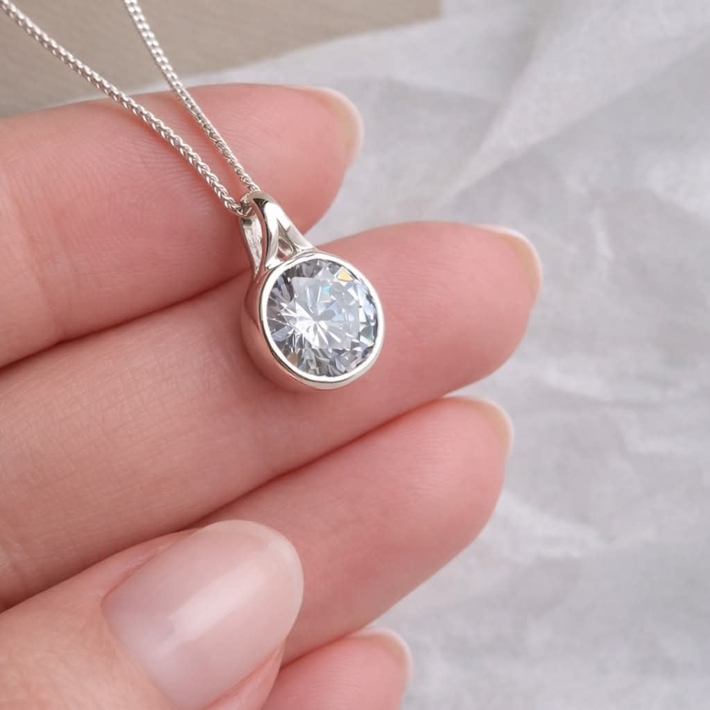 Secret Sentiments Round Cubic Zirconia Keepsake Pendant