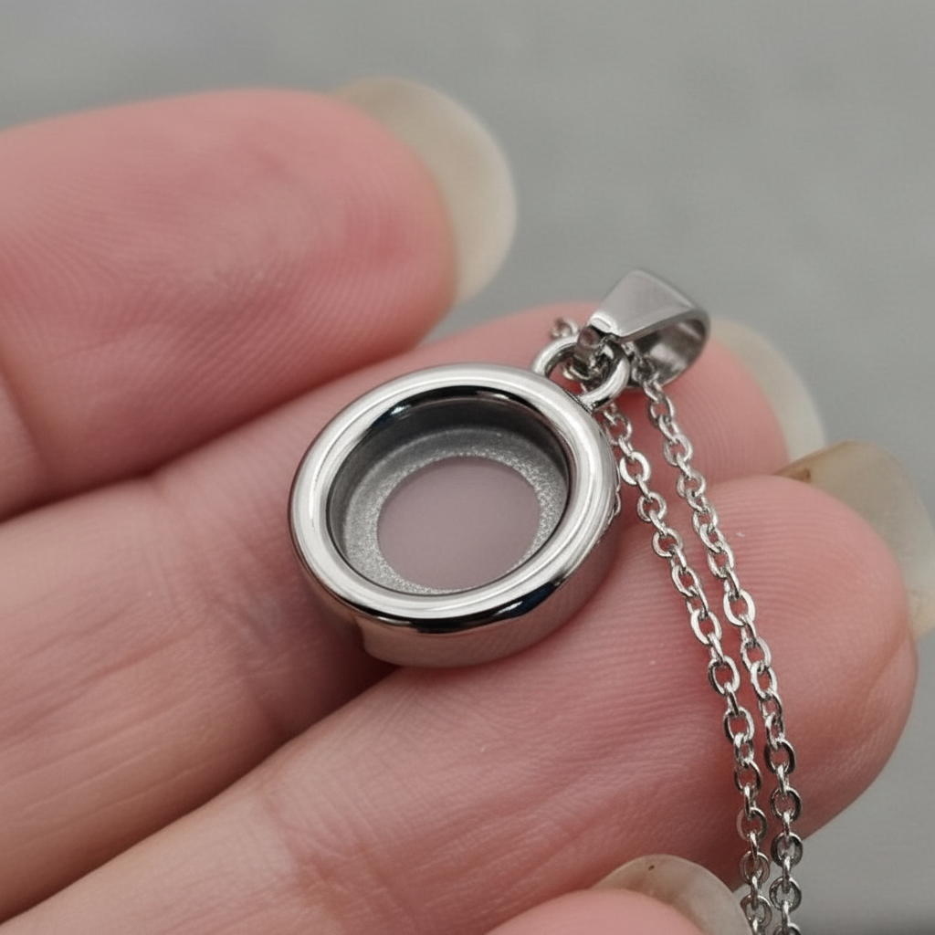 Stainless Steel Classic Button Keepsake Pendant