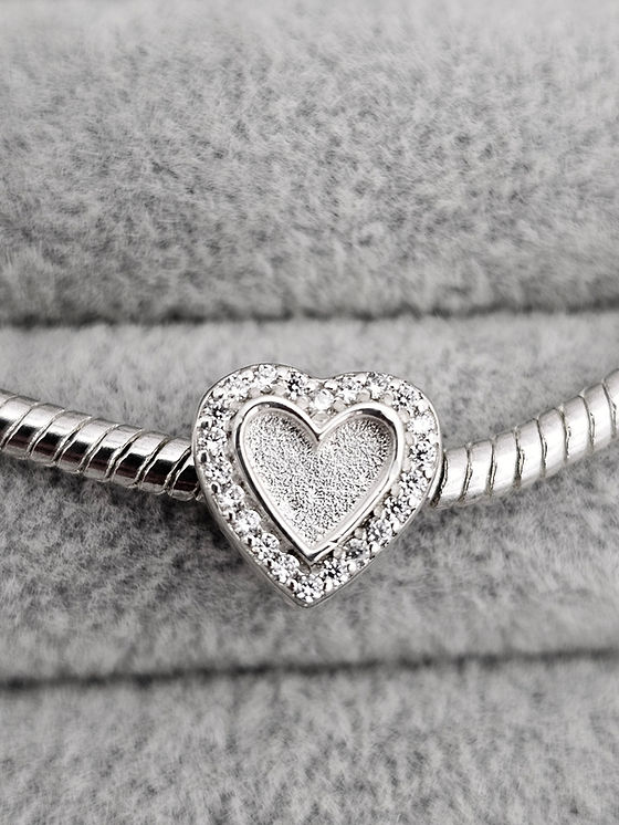 Heart Halo Full Cubic Zirconia Keepsake Charm