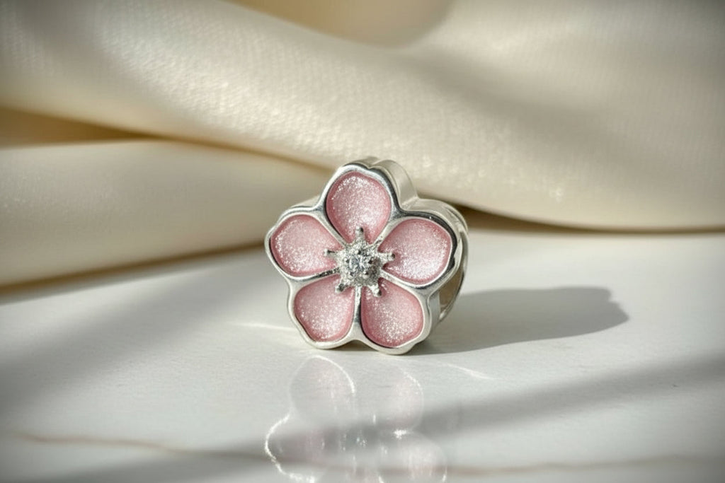 Flower Sparkle Cubic Zirconia Keepsake Charm