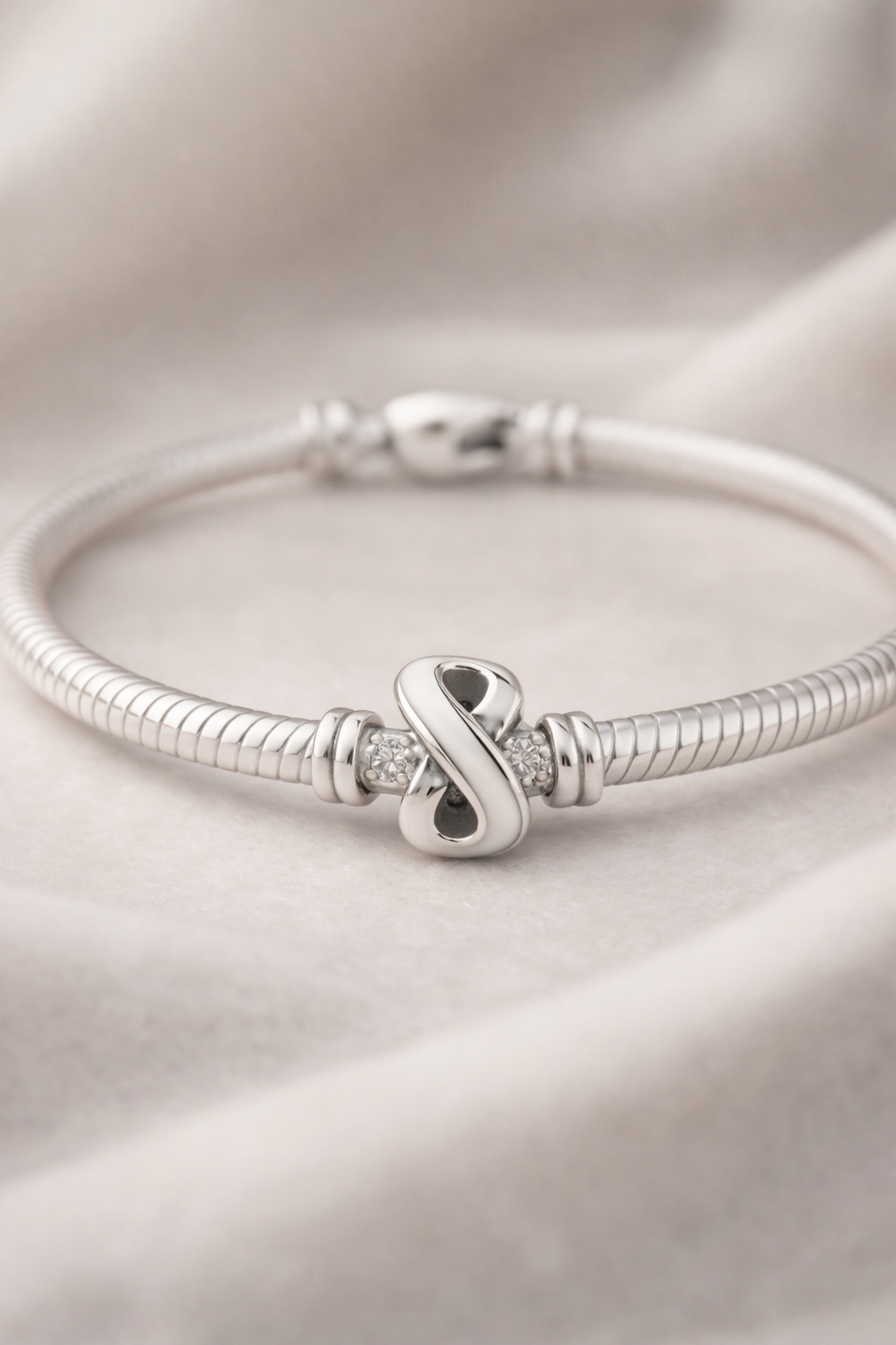 Stainless Steel Infinity Keepsake Slider Charm
