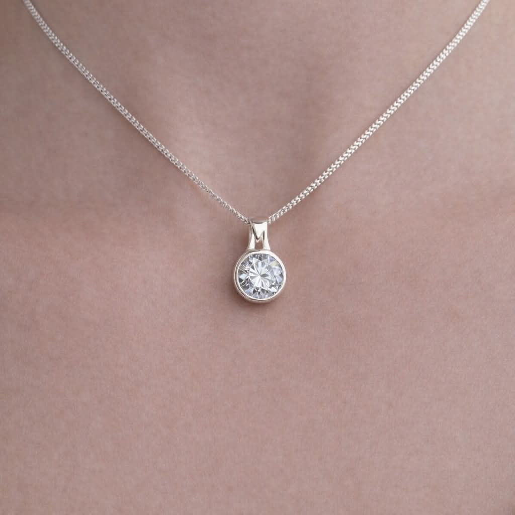 Secret Sentiments Round Cubic Zirconia Keepsake Pendant