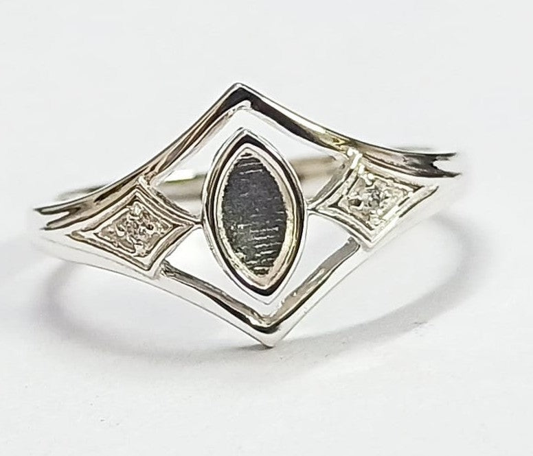 Marquise with Cubic Zirconia Tiara Keepsake Ring