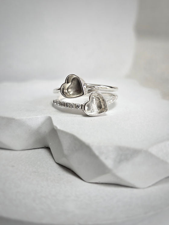 Artistic Double Heart Cubic Zirconia Ring