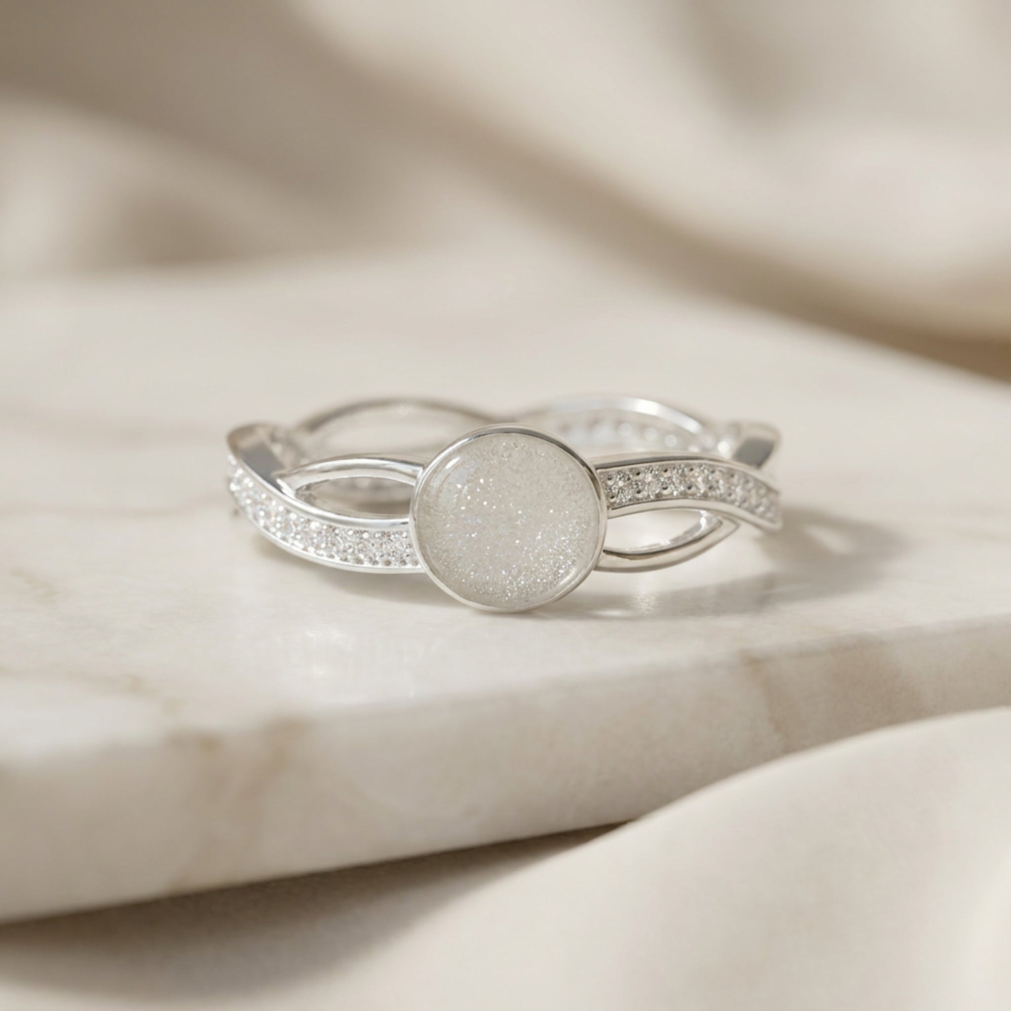 Double Band Circle Cubic Zirconia Ring