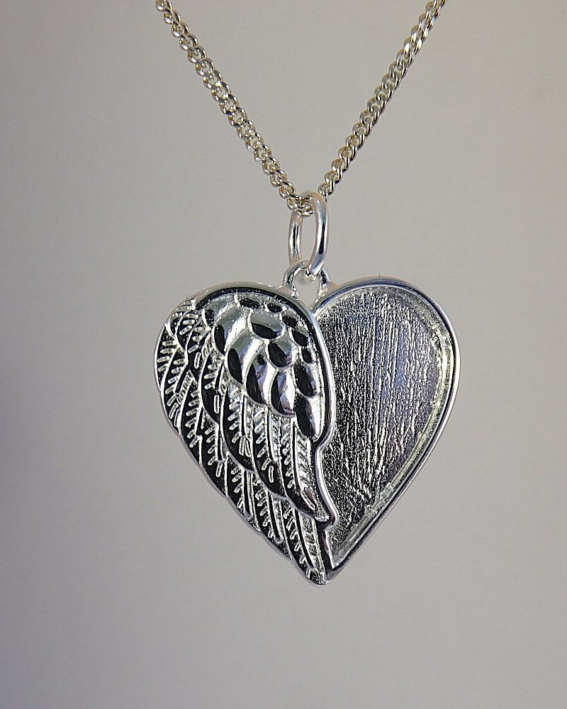Angel Wing Half Heart Keepsake Pendant