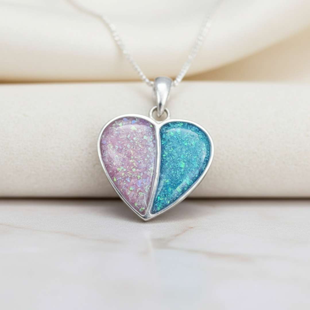 Split Heart Keepsake Memorial Pendant