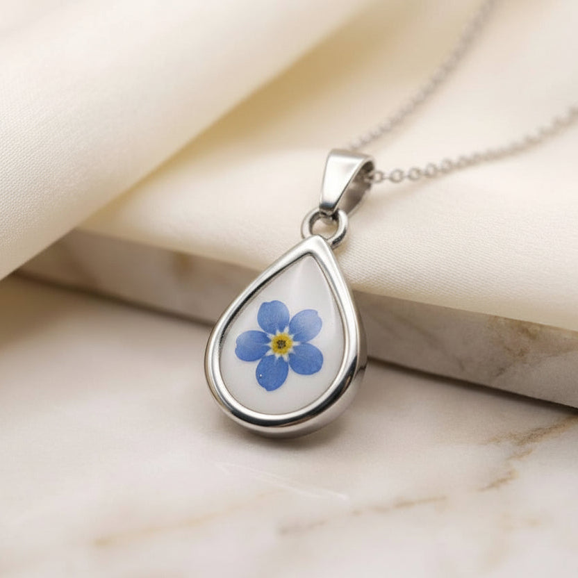 Stainless Steel Classic Droplet Keepsake Pendant