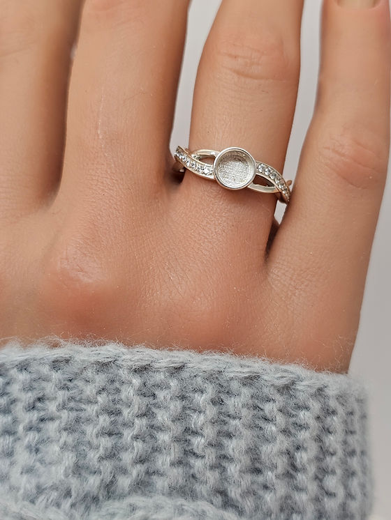 Double Band Circle Cubic Zirconia Ring