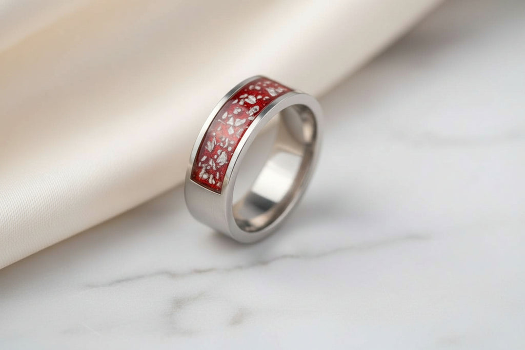 8mm thick band Keepsake Square Front Channel Ring