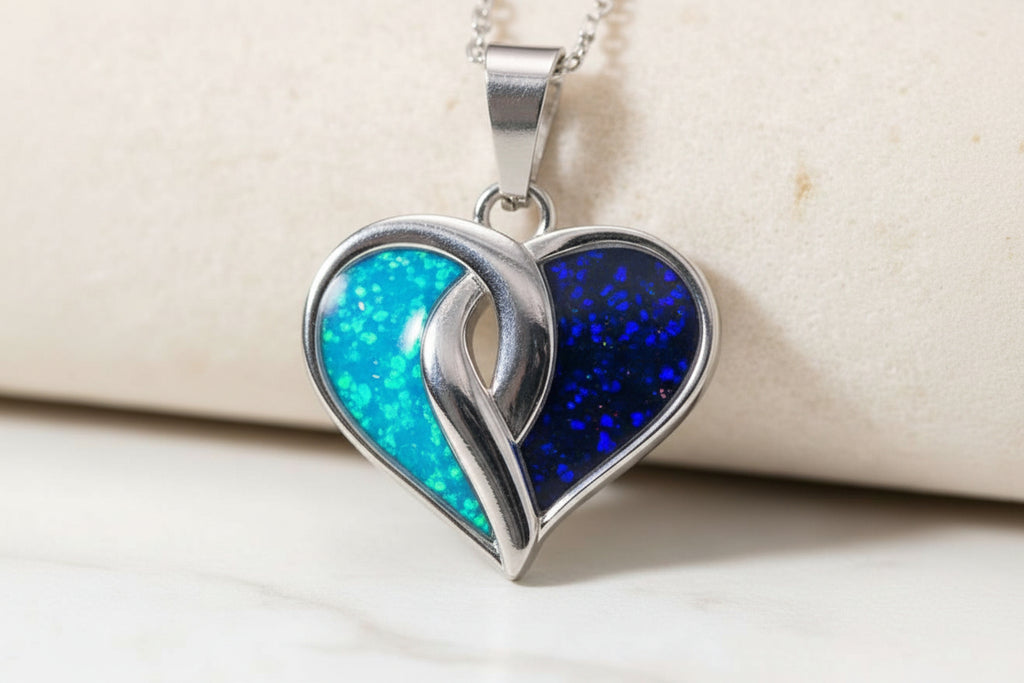 Stainless steel Keepsake Tangled Split Heart Pendant