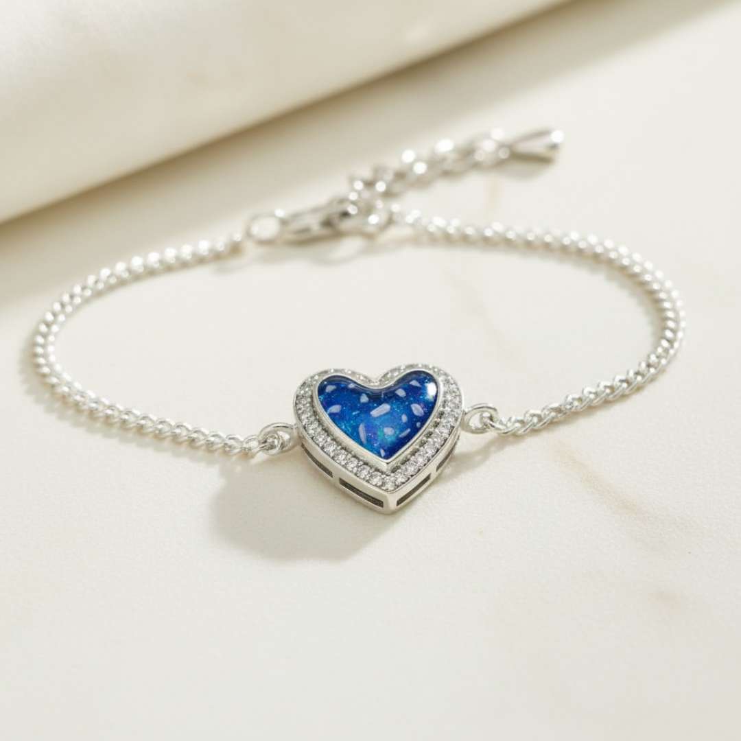 Heart Halo Full Cubic Zirconia Keepsake Bracelet