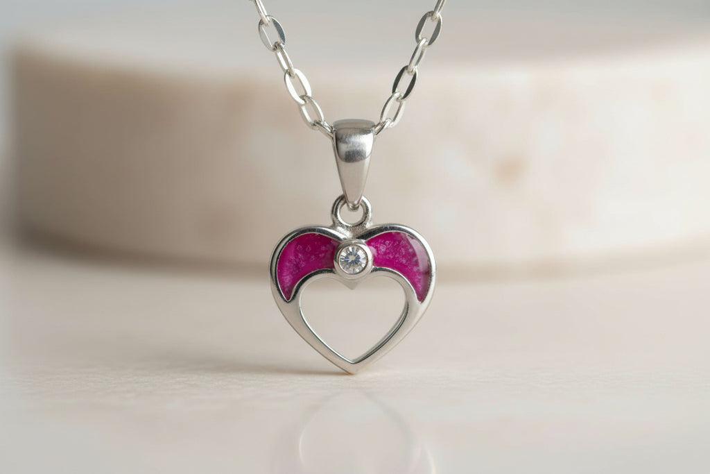 Open Heart Cubic Zirconia Accent Pendant
