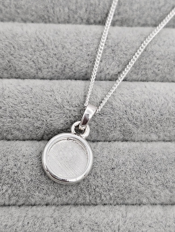 Classic Round 12mm Silver Pendant - Thick trim