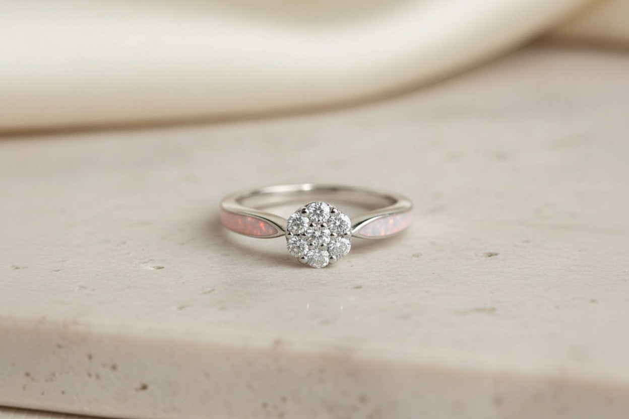 Floral Cluster Cubic Zirconia Ring