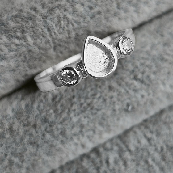 Keepsake Droplet with Cubic Zirconia Accent Memorial Ring
