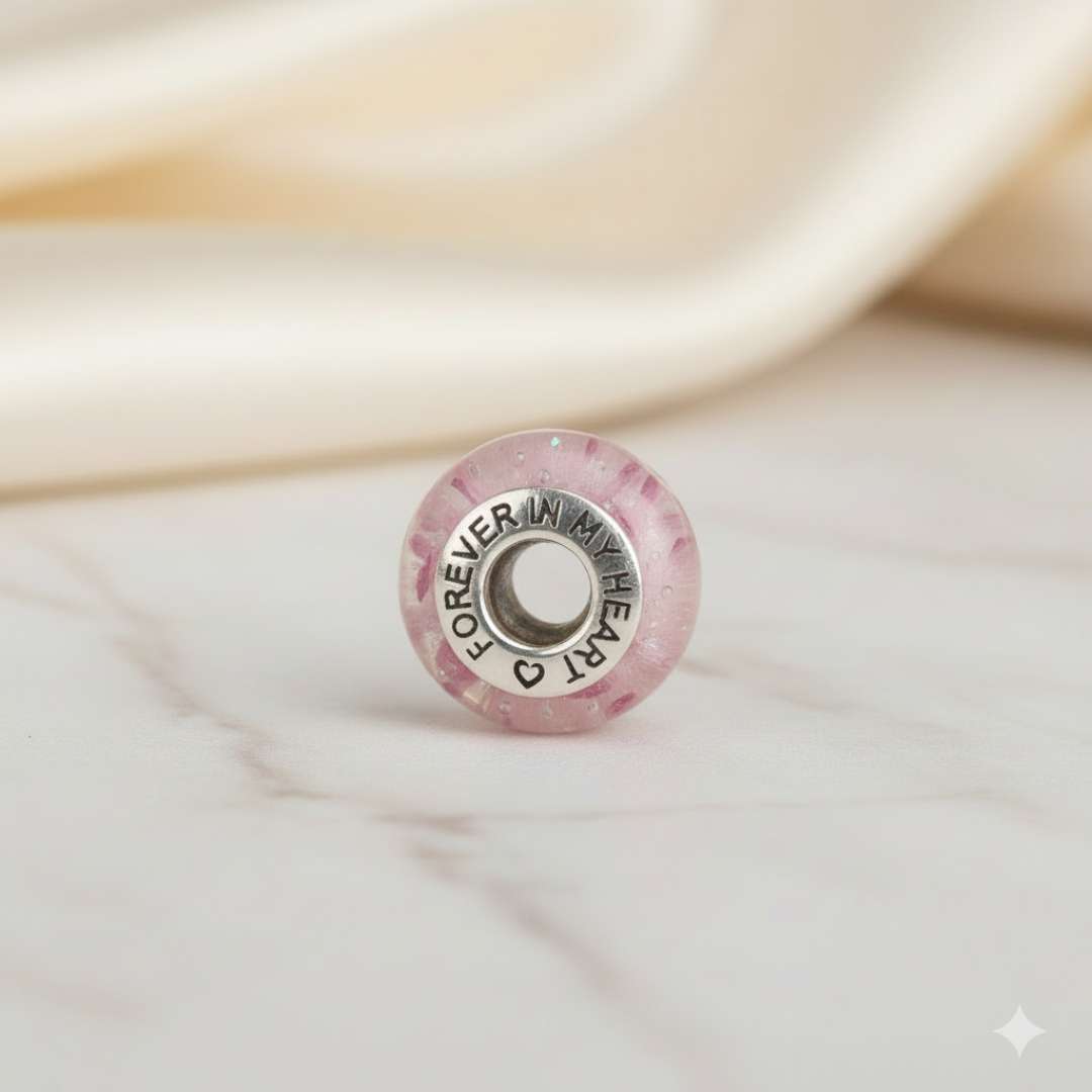 Forever In My Heart Silver Slider Bead Keepsake Charm