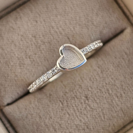 Heart Dainty Cubic Zirconia Sparkle Band Ring