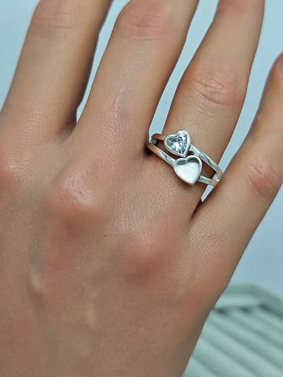 Keepsake Two Hearts Connected Diamond Memorial Ring