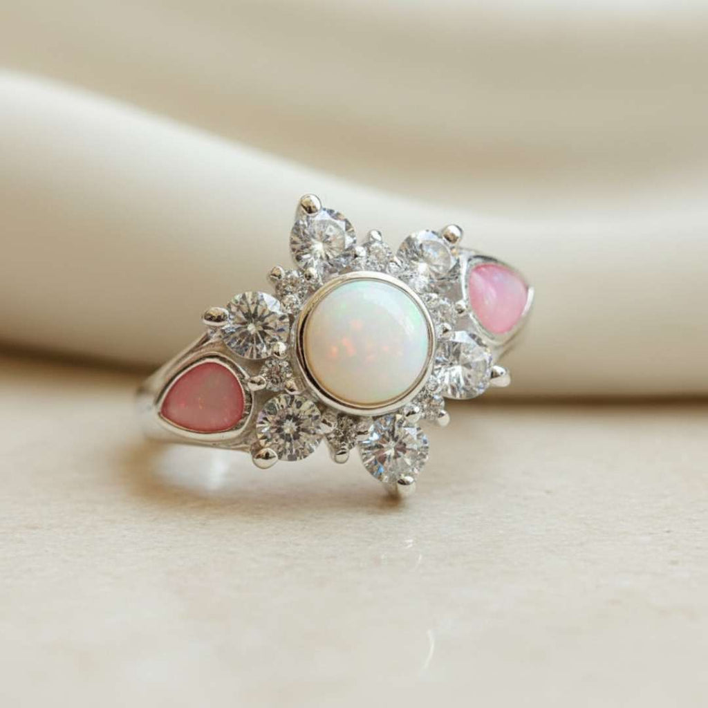 Artistic Floral Cubic Zirconia Ring