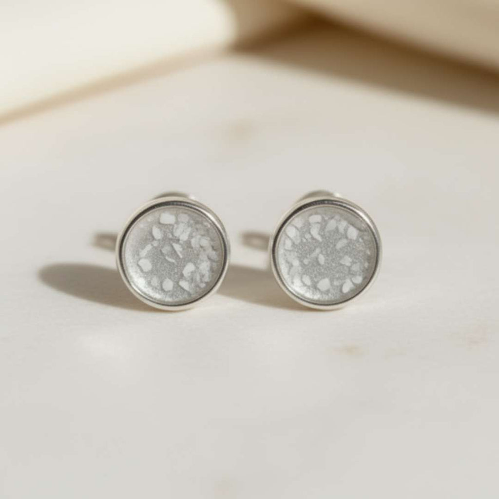 Round Keepsake Stud Earring