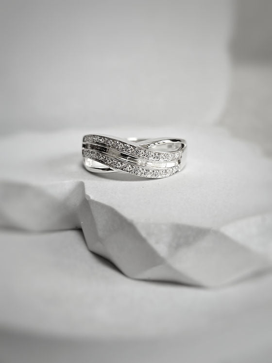 Artistic Wave Cubic Zirconia Ring