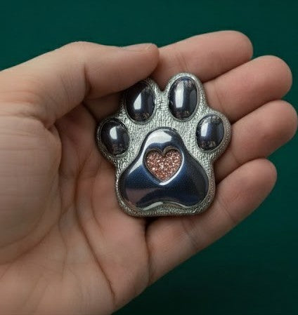 Stainless Steel Pawprint Ornament with or without engravable base
