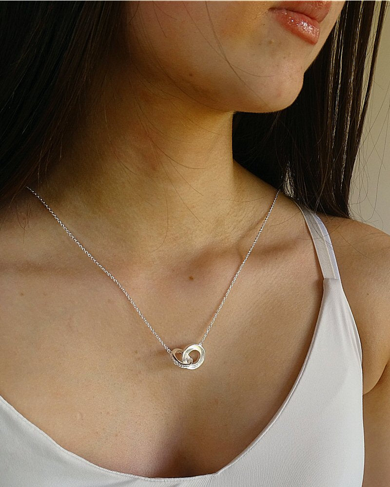Eternal Loop Cubic Zirconia Linked Halo Pendant
