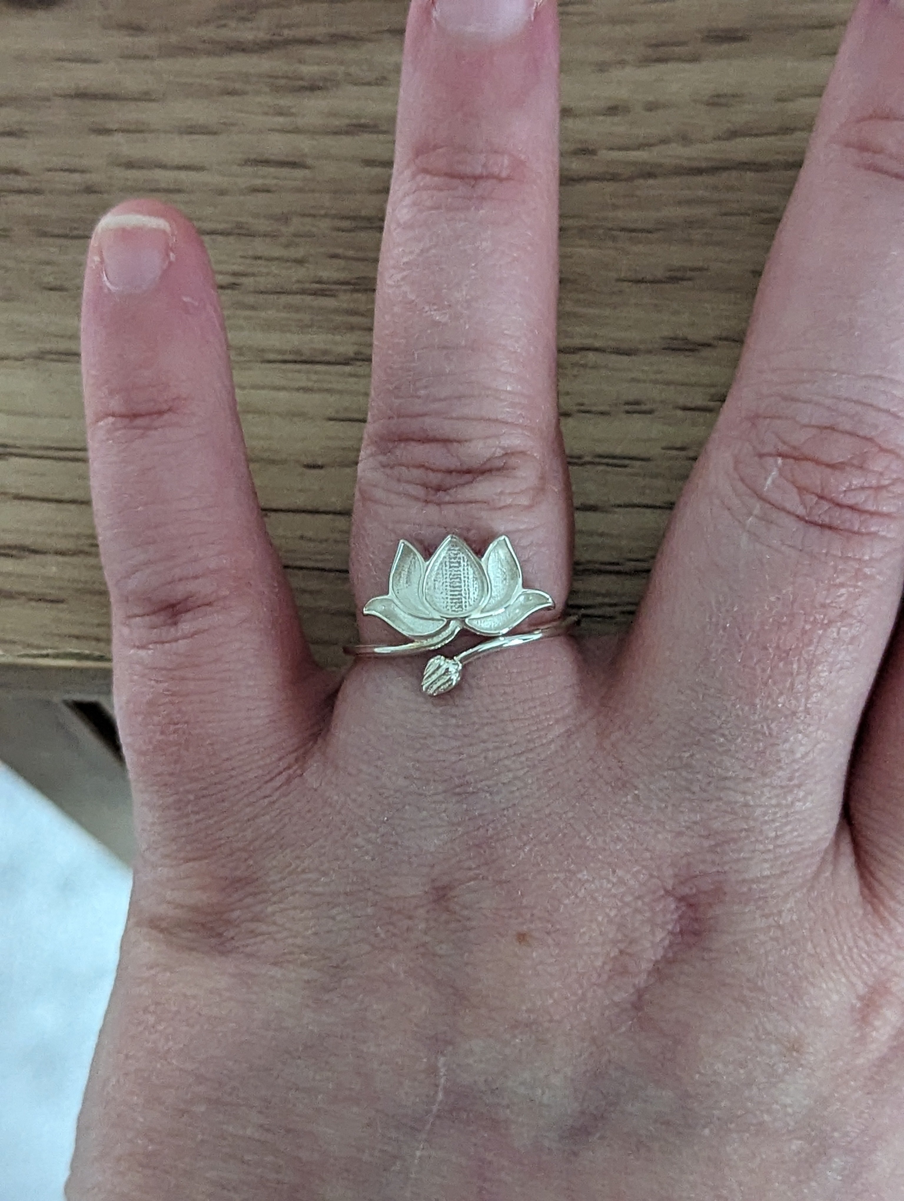 Keepsake Lotus Bud Adjustable Ring