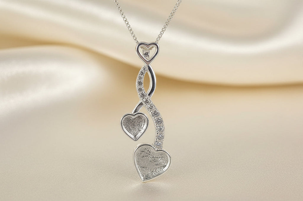 Two Hearts Entwined Cubic Zirconia Keepsake Pendant