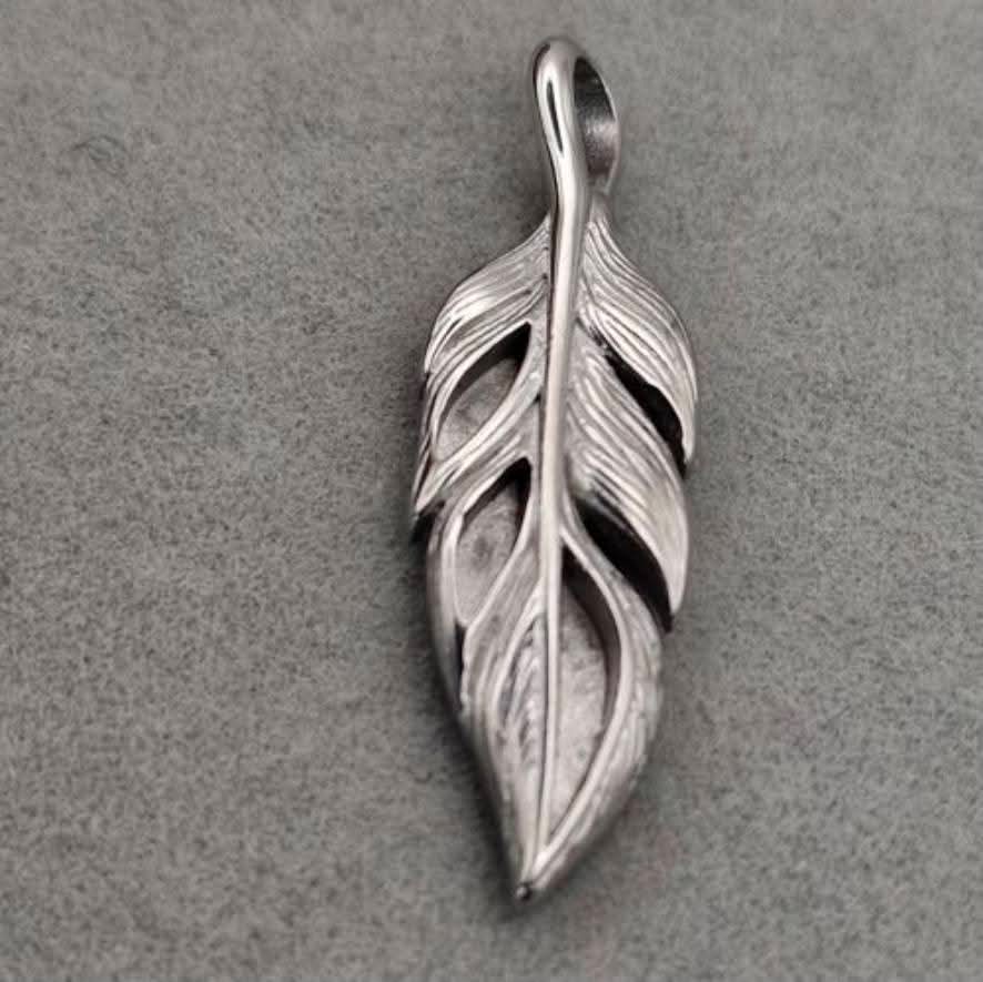 Stainless Steel Feather Keepsake Pendant