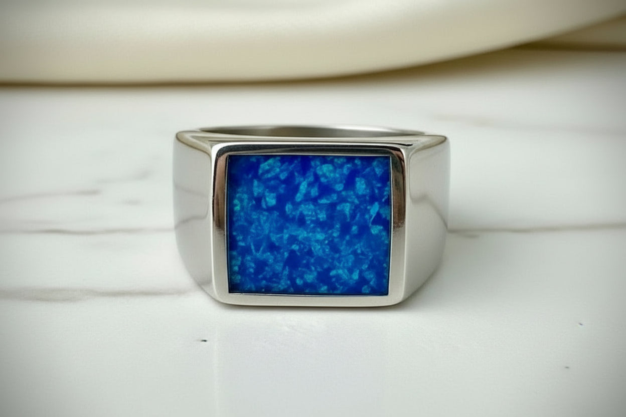 Stainless Steel Classic Rectangular Bar Signet Ring