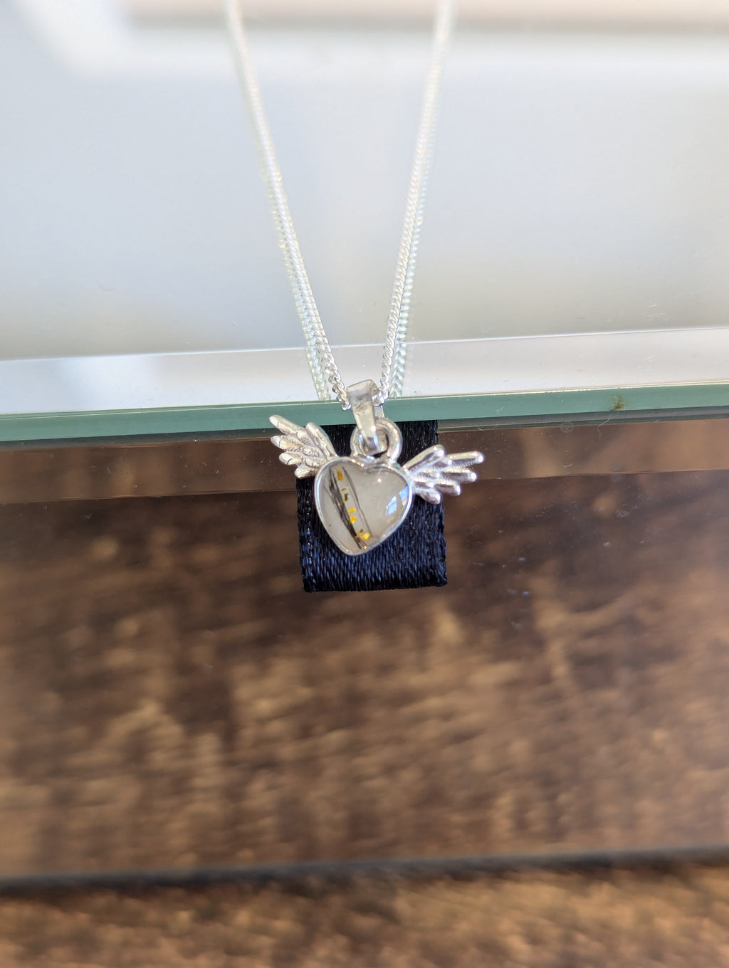 Dainty Heart with Wings Keepsake Pendant