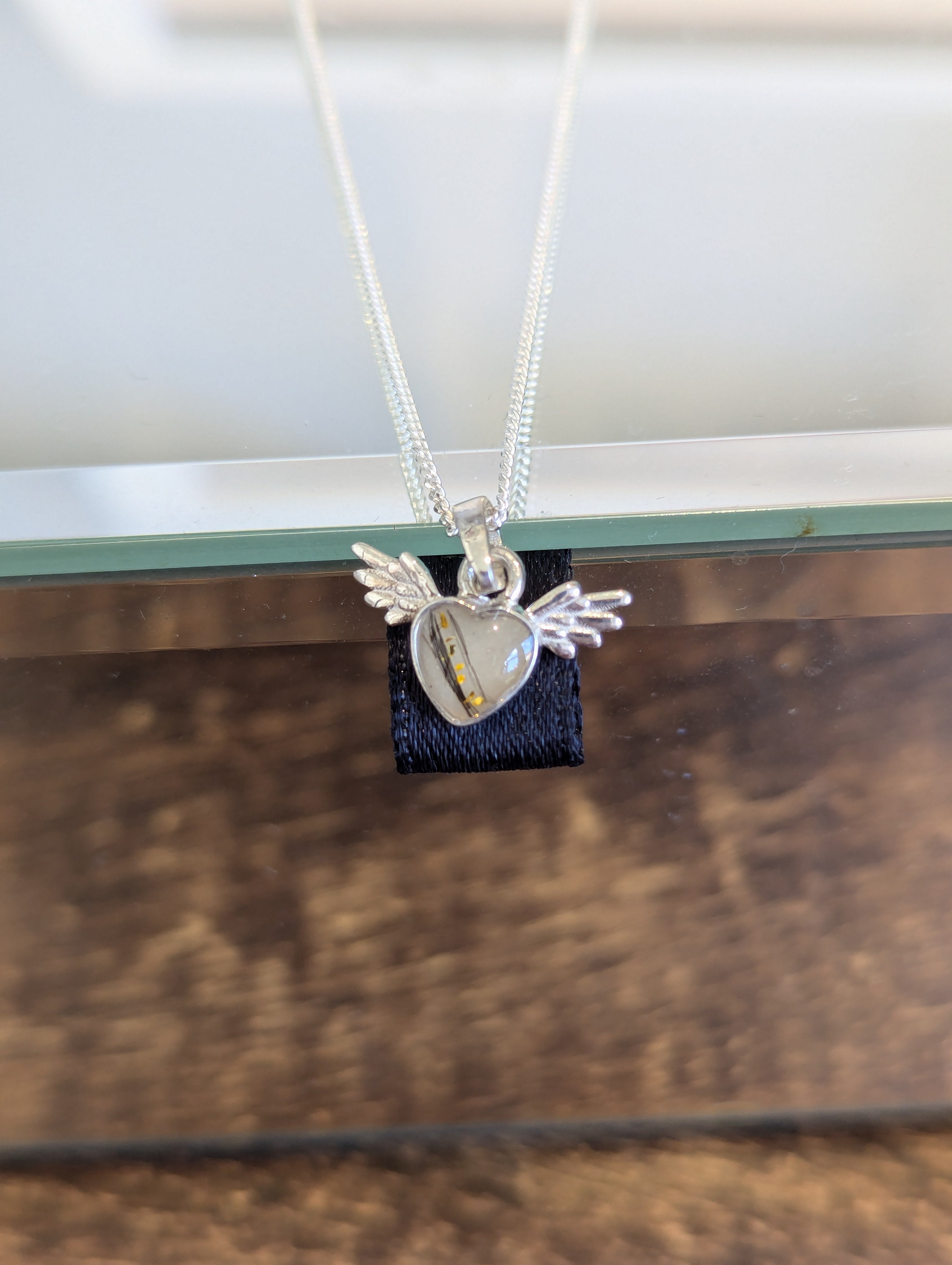 Dainty Heart with Wings Keepsake Pendant