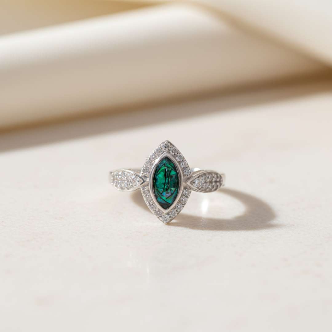 Regal Marquise Sparkle Cubic Zirconia Halo and Accents Ring