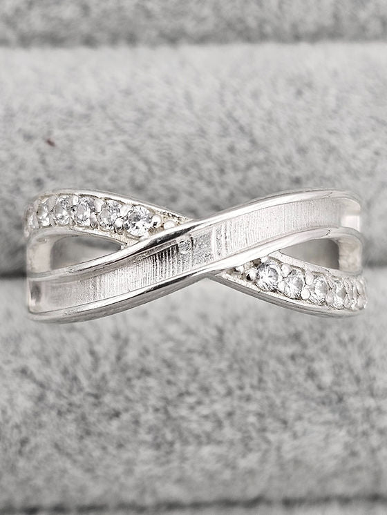 Keepsake Infinity Crossover Cubic Zirconia Memorial Ring